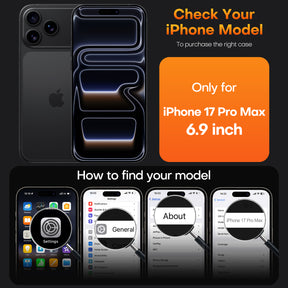 TAURI for iPhone 17 Pro Max Case, Full Camera Protection with Screen Protector, Anti-Yellowing Military-Grade Protection Shockproof Slim Phone Case for iPhone 17 ProMax, Black