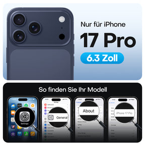Click to see full view TAURI Original Design for iPhone 17 Pro Case, Compatible with MagSafe with Screen Protector, Anti-Yellowing Military-Grade Protection Shockproof Magnetic iPhone 17 Pro Case, Clear Blue