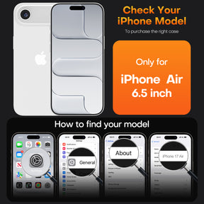 TAURI for Air 2025 Flip Case, Full Camera Protection with Screen Protector, Anti-Yellowing Military-Grade Protection Shockproof Slim Flip Case for Air 2025, Grey