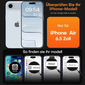 TAURI for iPhone Air Case, Full Camera Protection with Screen Protector, Anti-Yellowing Military-Grade Protection Shockproof Slim Phone Case for iPhone Air, Star Blue