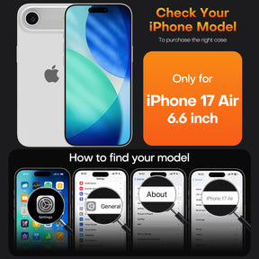 TAURI for iPhone Air Case, Full Camera Protection with Screen Protector, Anti-Yellowing Military-Grade Protection Shockproof Slim Phone Case for iPhone 17 Air 6.5 inch, Purple