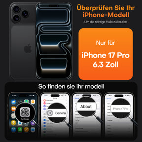 TAURI for iPhone 17 Pro Case, Full Camera Protection with Screen Protector, Anti-Yellowing Military-Grade Protection Shockproof Slim Phone Case for iPhone 17 Pro, Black