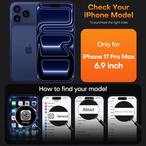 TAURI for iPhone 17 Pro Max Case, Full Camera Protection with Screen Protector, Anti-Yellowing Military-Grade Protection Shockproof Slim Phone Case for iPhone 17 ProMax, Blue