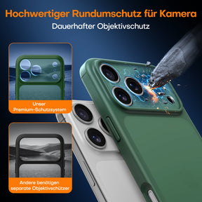 TAURI for iPhone 17 Pro Case, Full Camera Protection with Screen Protector, Translucent Matte Military-Grade Protection Shockproof Slim Phone Case for iPhone 17 Pro, Matte Green