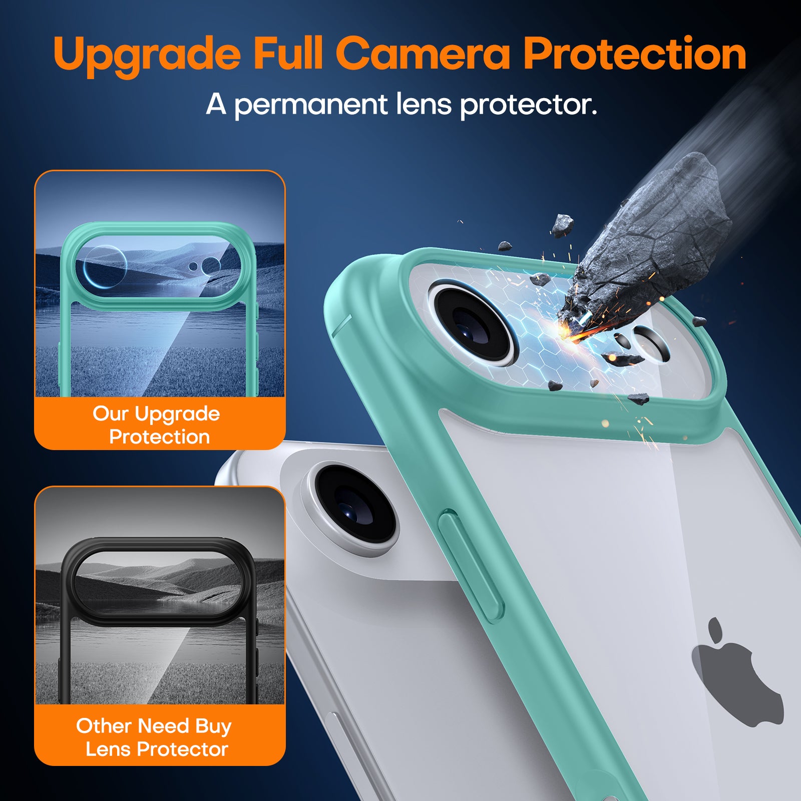 TAURI for iPhone Air Case, Full Camera Protection with Screen Protector, Anti-Yellowing Military-Grade Protection Shockproof Slim Phone Case for iPhone 17 Air 6.5 inch, Green