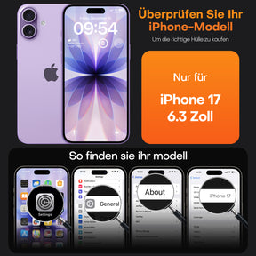 TAURI for iPhone 17 Case, Anti-Yellowing with Screen Protector, Military-Grade Protection Shockproof Slim Phone Case for iPhone 17, Purple