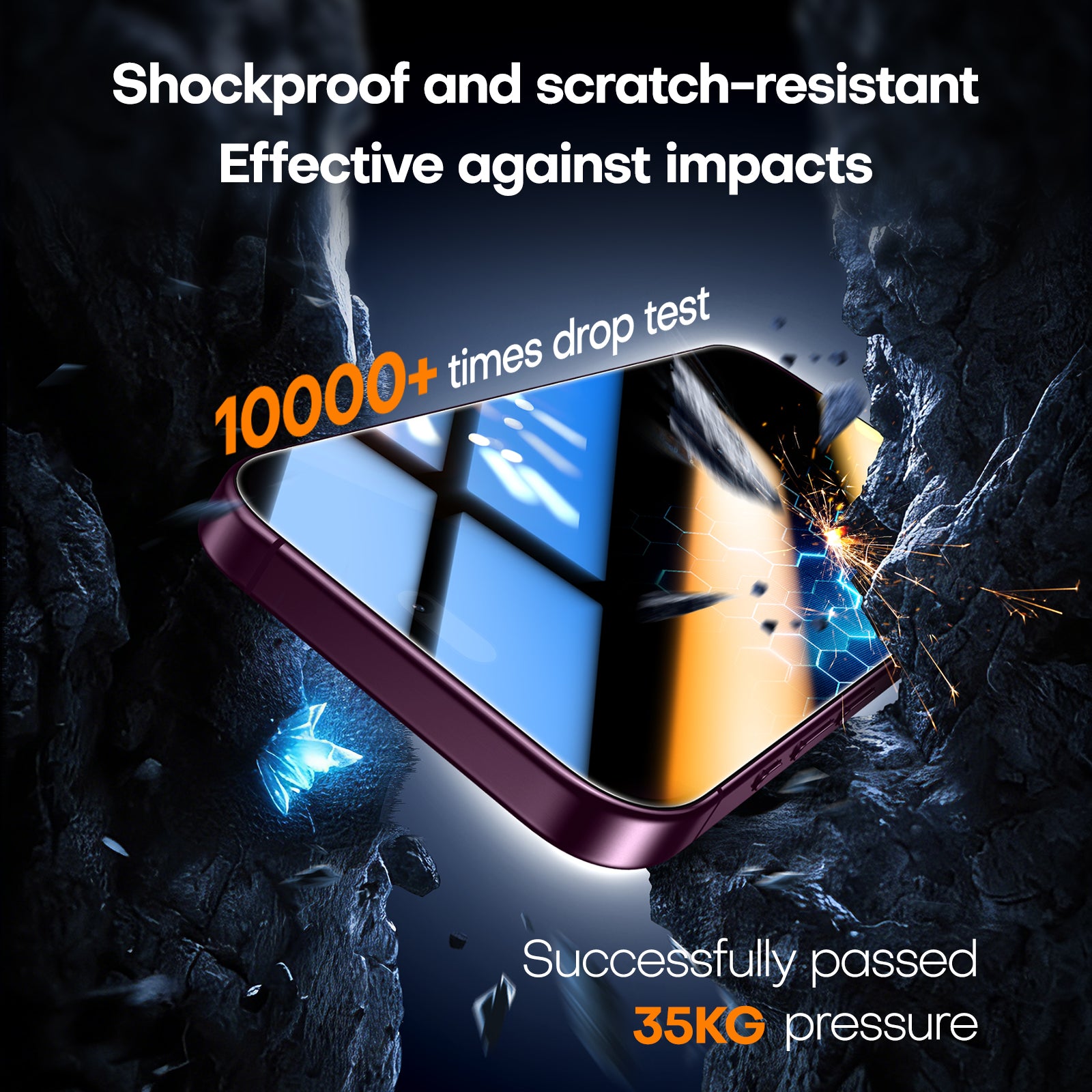 TAURI 2 Pack for 18 Pro Max Privacy Screen Protector, 1-Step Install