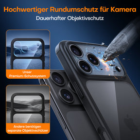TAURI for iPhone 17 Pro Case, Full Camera Protection with Screen Protector, Anti-Yellowing Military-Grade Protection Shockproof Slim Phone Case for iPhone 17 Pro, Black