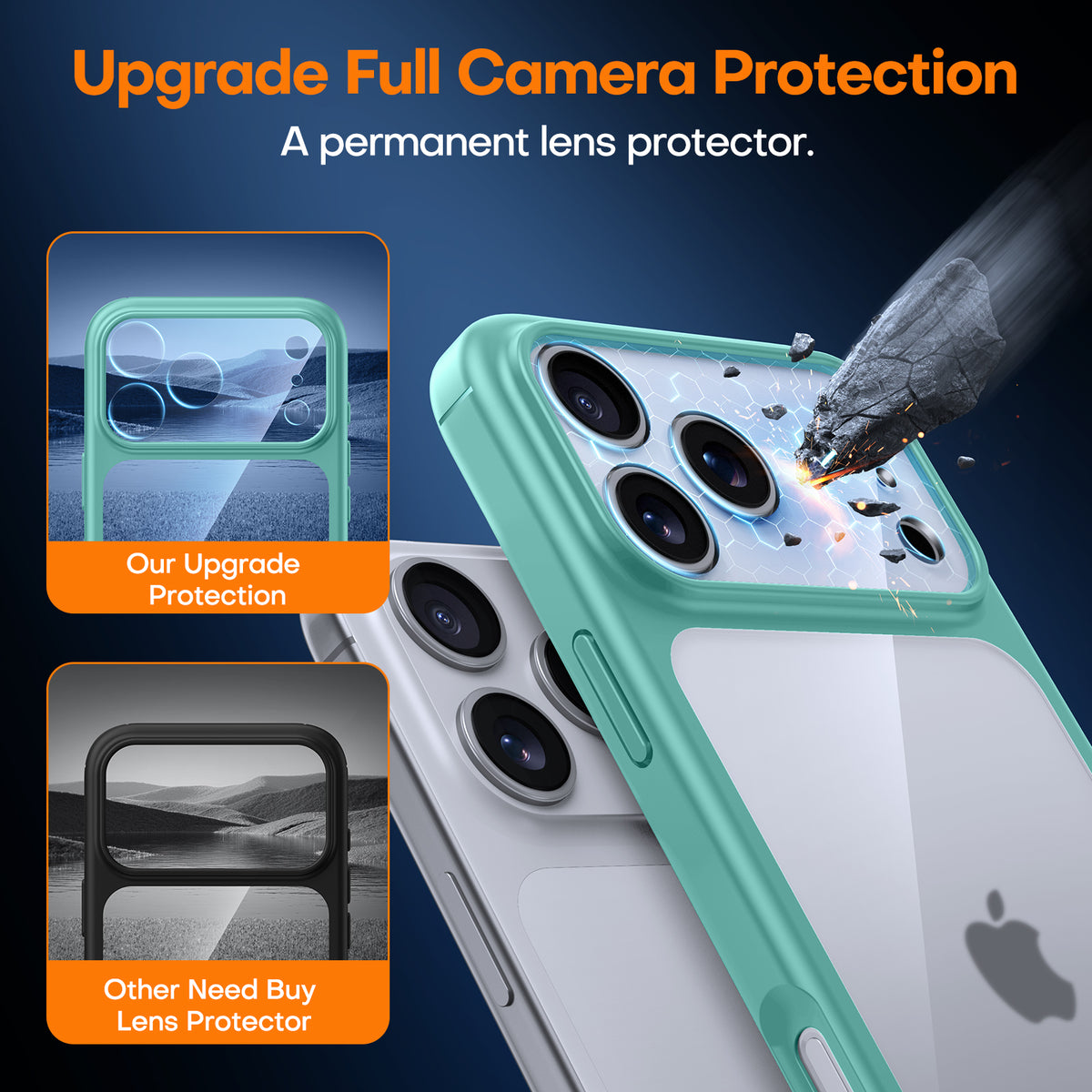 TAURI for iPhone 17 Pro Case, Full Camera Protection with Screen Protector, Anti-Yellowing Military-Grade Protection Shockproof Slim Phone Case for iPhone 17 Pro, Green
