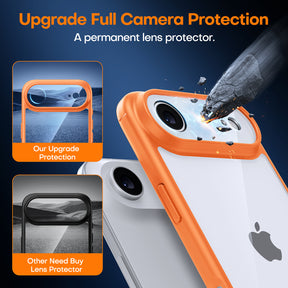 TAURI for iPhone Air Case, Full Camera Protection with Screen Protector, Anti-Yellowing Military-Grade Protection Shockproof Slim Phone Case for iPhone 17 Air 6.5 inch, Orange