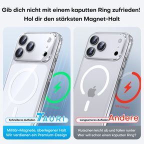 TAURI Original Design for iPhone 17 Pro Max Case, Compatible with MagSafe with Screen Protector, Anti-Yellowing Military-Grade Protection Shockproof Magnetic iPhone 17 ProMax Case, Clear White