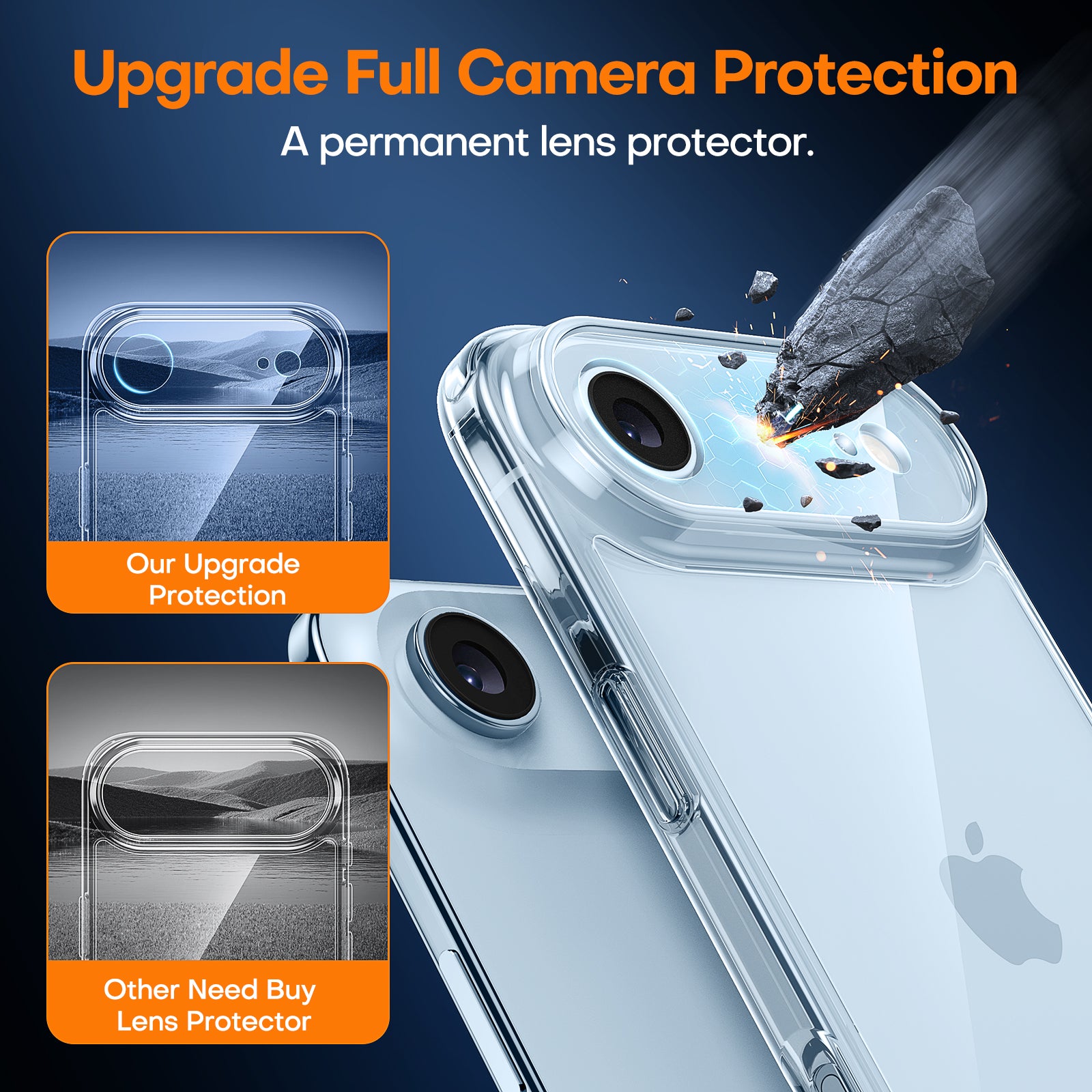 TAURI for iPhone Air Case, Full Camera Protection with Screen Protector, Anti-Yellowing Military-Grade Protection Shockproof Slim Phone Case for iPhone 17 Air 6.5 inch, Clear