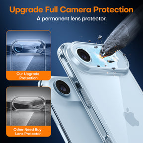 TAURI for iPhone Air Case, Full Camera Protection with Screen Protector, Anti-Yellowing Military-Grade Protection Shockproof Slim Phone Case for iPhone 17 Air 6.5 inch, Clear