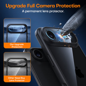 TAURI for iPhone Air Case, Full Camera Protection with Screen Protector, Anti-Yellowing Military-Grade Protection Shockproof Slim Phone Case for iPhone Air, Black