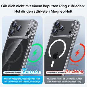 TAURI Original Design for iPhone 17 Pro Case, Compatible with MagSafe with Screen Protector, Anti-Yellowing Military-Grade Protection Shockproof Magnetic iPhone 17 Pro Case, Clear Black