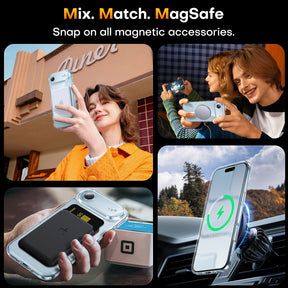 TAURI for iPhone Air Case, Compatible with MagSafe with Screen Protector, Full Camera Protection, Anti-Yellowing Military-Grade Protection Shockproof Slim Magnetic Case for iPhone Air, Clear