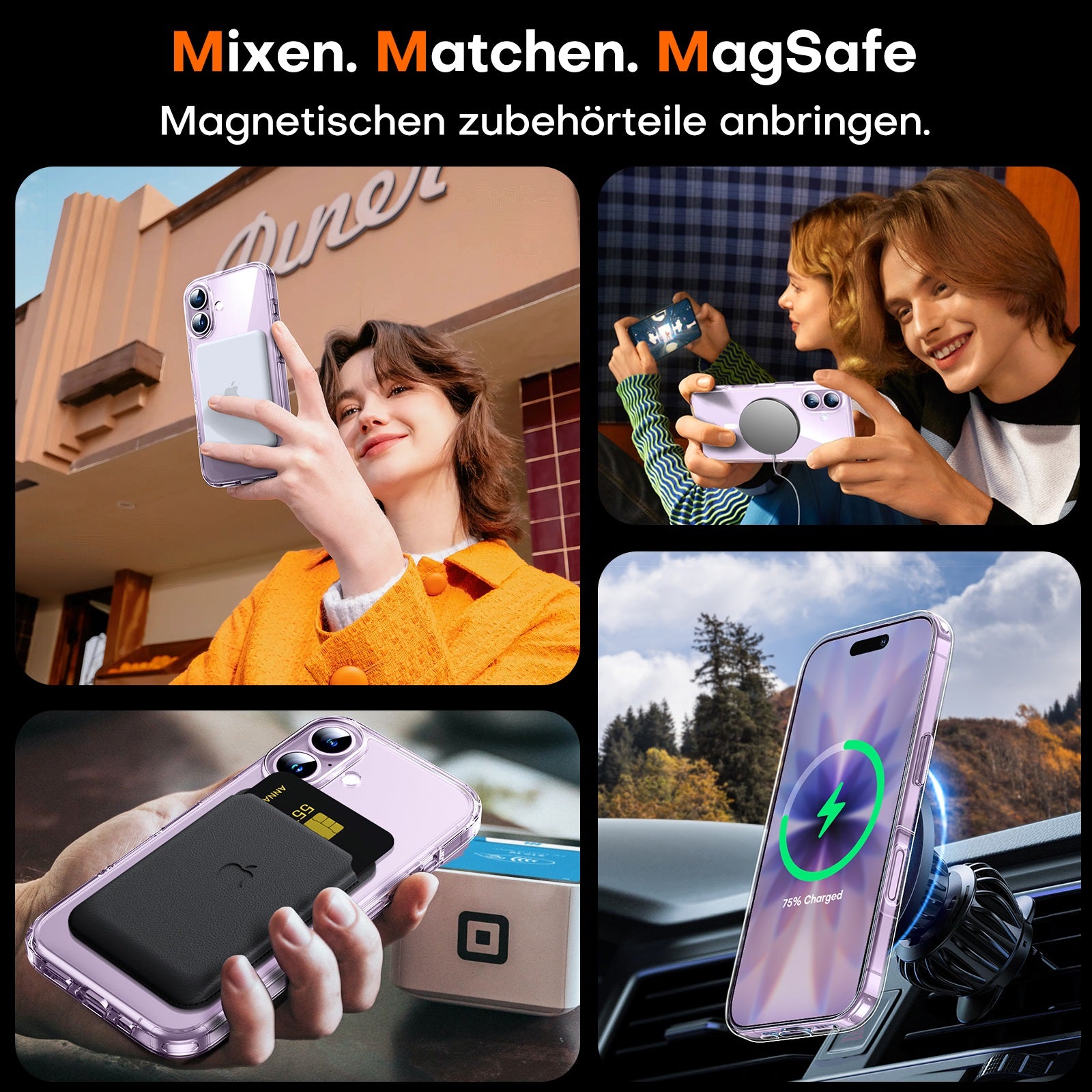 TAURI for iPhone 17 Case, Compatible with MagSafe with Screen Protector, Anti-Yellowing Military-Grade Protection Shockproof Slim Magnetic Case for iPhone 17, Clear