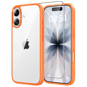 TAURI for iPhone 17 Case, Anti-Yellowing with Screen Protector, Military-Grade Protection Shockproof Slim Phone Case for iPhone 17, Orange