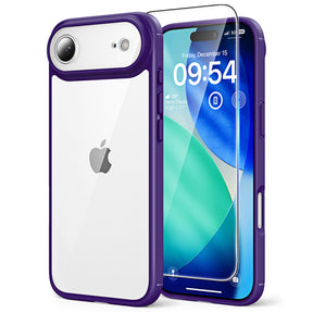 TAURI for iPhone Air Case, Full Camera Protection with Screen Protector, Anti-Yellowing Military-Grade Protection Shockproof Slim Phone Case for iPhone 17 Air 6.5 inch, Purple