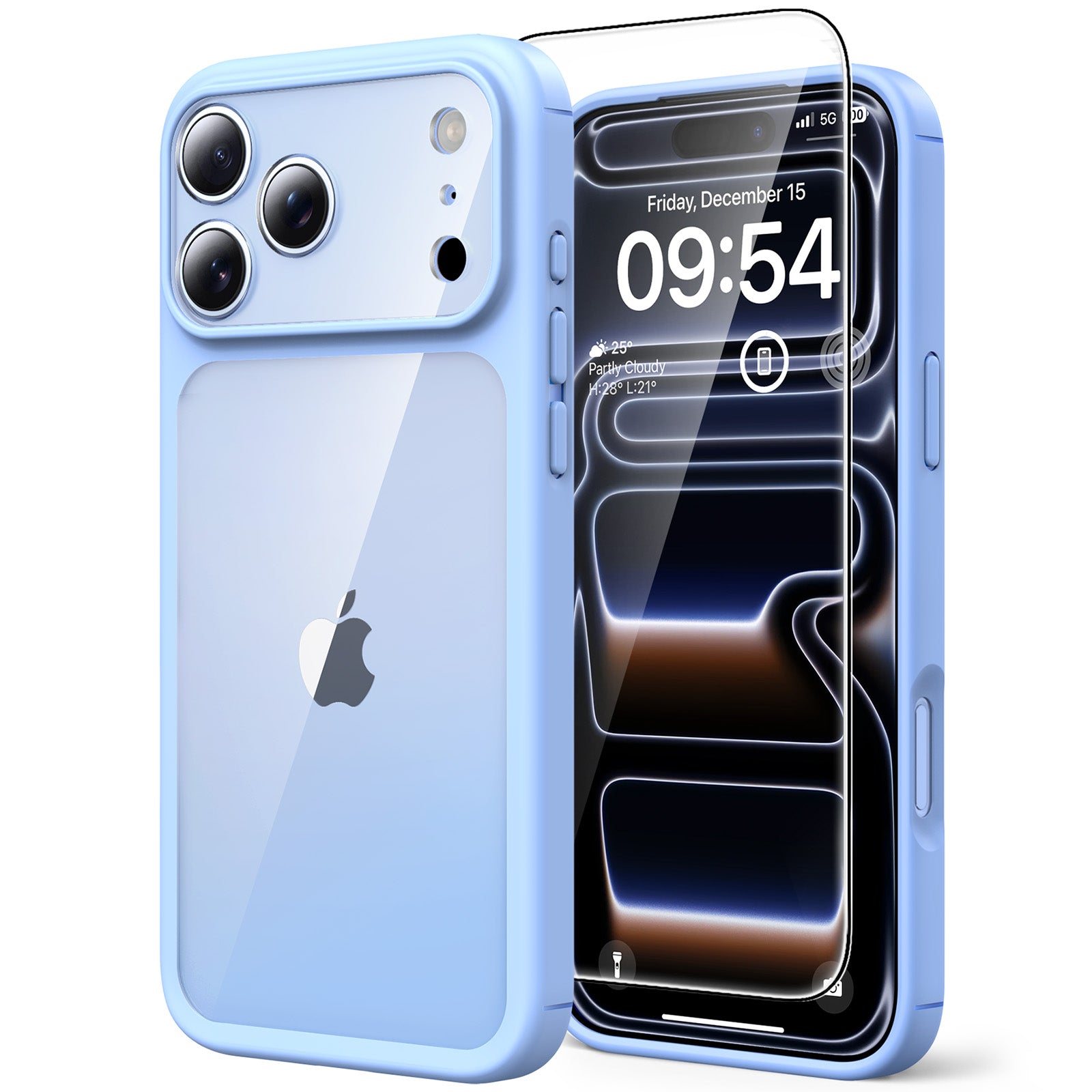TAURI for iPhone 17 Pro Max Case, Full Camera Protection with Screen Protector, Anti-Yellowing Military-Grade Protection Shockproof Slim Phone Case for iPhone 17 ProMax, Star Blue