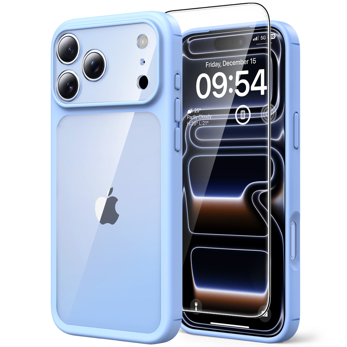 TAURI for iPhone 17 Pro Case, Full Camera Protection with Screen Protector, Anti-Yellowing Military-Grade Protection Shockproof Slim Phone Case for iPhone 17 Pro, Star Blue