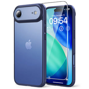TAURI for iPhone Air Case, Full Camera Protection with Screen Protector, Translucent Matte Military-Grade Protection Shockproof Slim Phone Case for iPhone Air, Matte Blue
