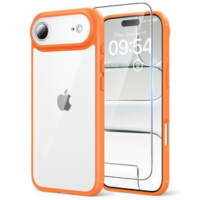 TAURI for iPhone Air Case, Full Camera Protection with Screen Protector, Anti-Yellowing Military-Grade Protection Shockproof Slim Phone Case for iPhone 17 Air 6.5 inch, Orange