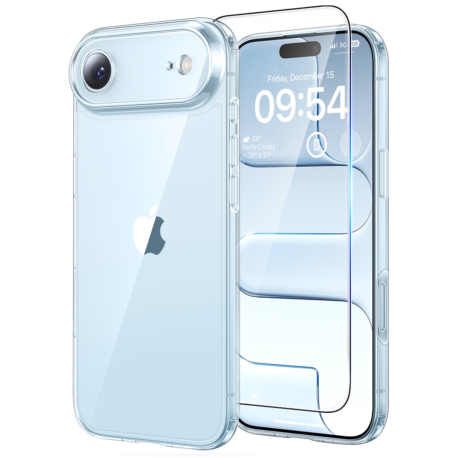 TAURI for iPhone Air Case, Full Camera Protection with Screen Protector, Anti-Yellowing Military-Grade Protection Shockproof Slim Phone Case for iPhone 17 Air 6.5 inch, Clear