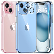 TAURI for iPhone 15 Case, [5 in 1] 1X Clear Case [Not-Yellowing] with 2X Screen Protector + 2X Camera Lens Protector, [Military Grade Drop Protection] Shockproof Slim Phone Case for iPhone 15, 6.1"