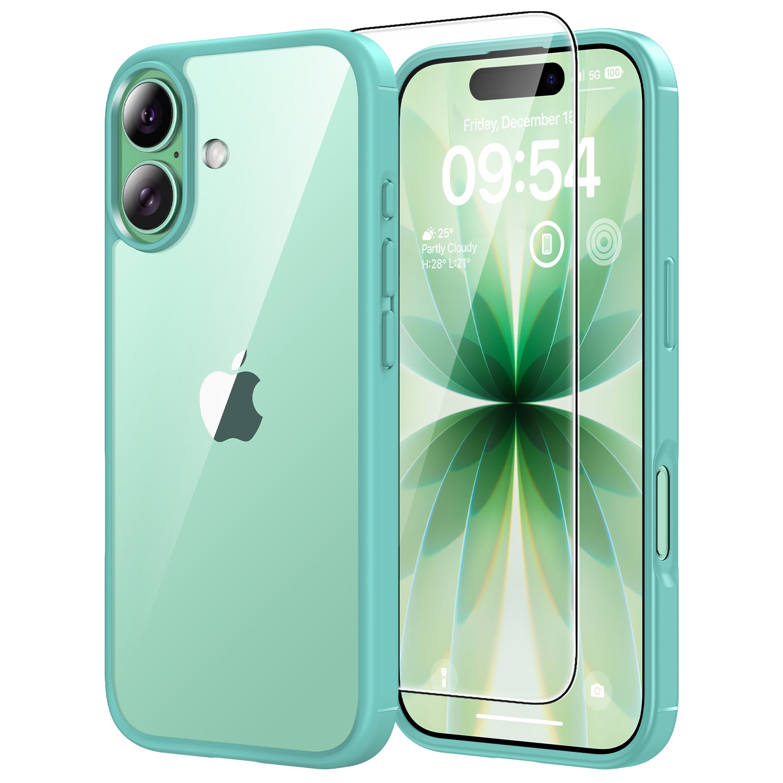 TAURI for iPhone 17 Case, Anti-Yellowing with Screen Protector, Military-Grade Protection Shockproof Slim Phone Case for iPhone 17, Green