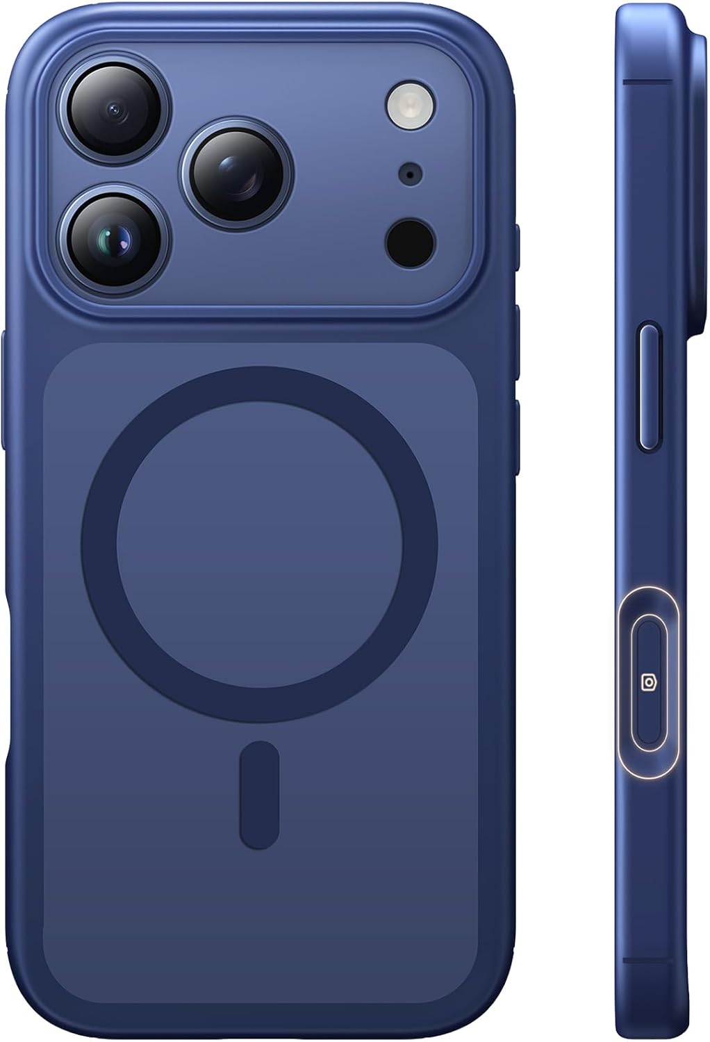 TAURI Magnetic for iPhone 17 Pro Max Case with Full Camera Protection [Camera Control Cover] Compatible with MagSafe, Matte Solid Color Back Shockproof Cover - Blue
