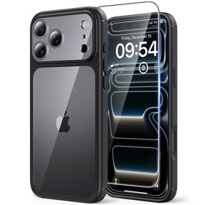 TAURI for iPhone 17 Pro Case, Full Camera Protection with Screen Protector, Anti-Yellowing Military-Grade Protection Shockproof Slim Phone Case for iPhone 17 Pro, Black