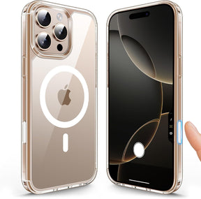 TAURI for iPhone 16 Pro Max Case with Camera Control Button, Compatible with MagSafe [Anti-Yellowing], Military-Grade Protection, Slim Shockproof Magnetic Case for iPhone 16 Pro Max 6.9", Clear