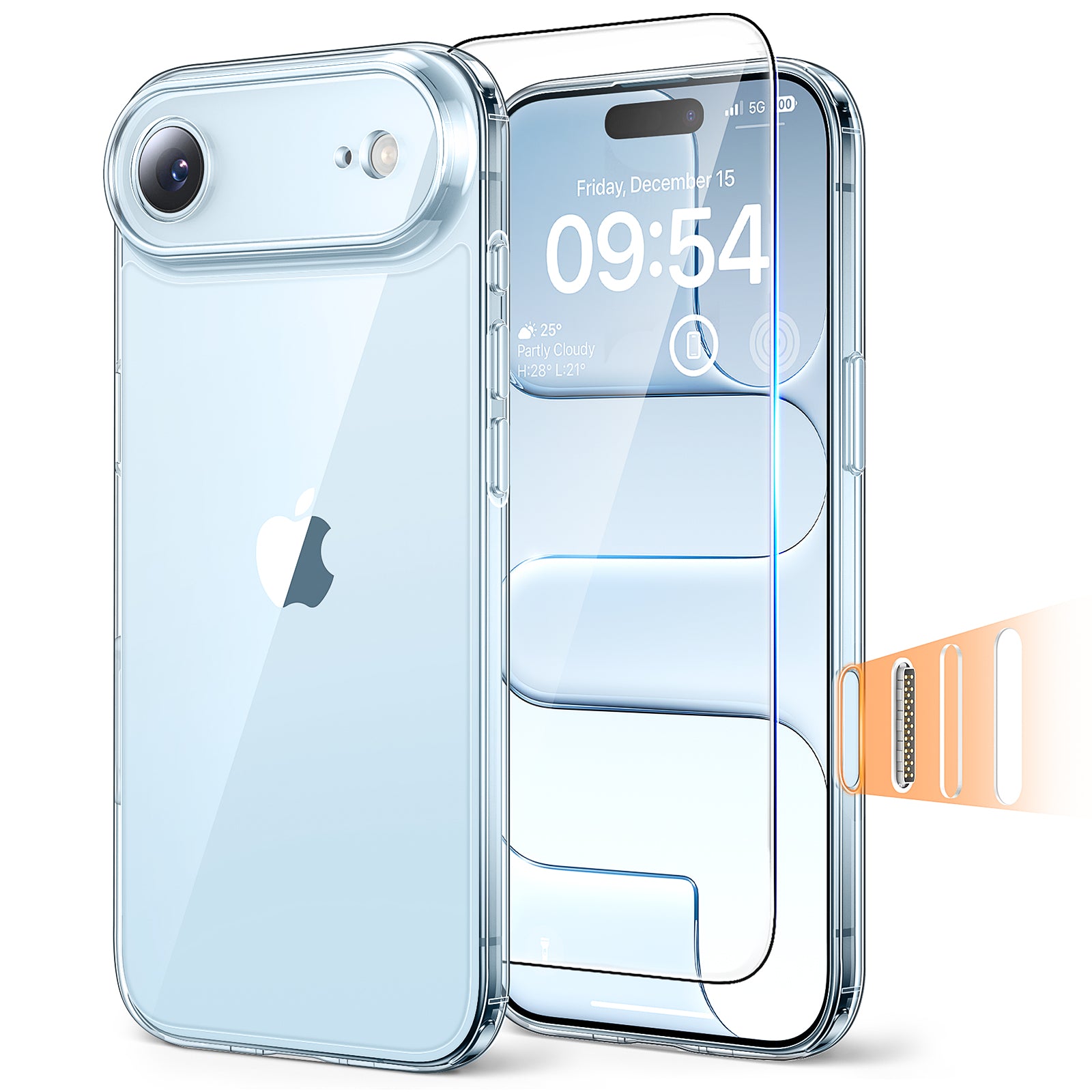 TAURI for iPhone Air Case, Camera Control Full Camera Protection, with Screen Protector, Military-Grade Protection Shockproof Phone Case for iPhone Air, Clear