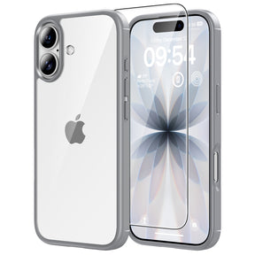 TAURI for iPhone 17 Case, Anti-Yellowing with Screen Protector, Military-Grade Protection Shockproof Slim Phone Case for iPhone 17, Grey