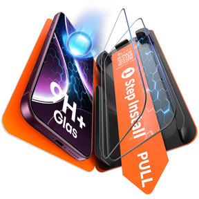 TAURI 2 Pack for 18 Pro Max Screen Protector, 1-Step Install