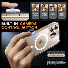 TAURI for iPhone 16 Pro Max Case with Camera Control Button, Compatible with MagSafe [Anti-Yellowing], Military-Grade Protection, Slim Shockproof Magnetic Case for iPhone 16 Pro Max 6.9", Clear