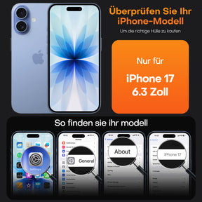 TAURI for iPhone 17 Case, Anti-Yellowing with Screen Protector, Military-Grade Protection Shockproof Slim Phone Case for iPhone 17, Blue