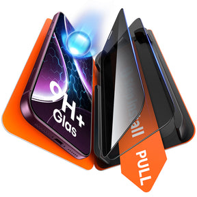 TAURI 2 Pack for 18 Pro Max Privacy Screen Protector, 1-Step Install