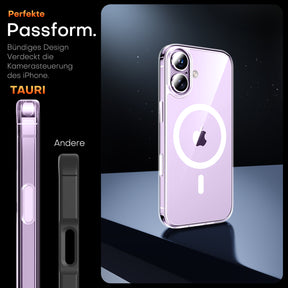 TAURI for iPhone 17 Case, Camera Control Anti-Yellowing, with Screen Protector, Military-Grade Protection Shockproof Phone Case for iPhone 17, Clear