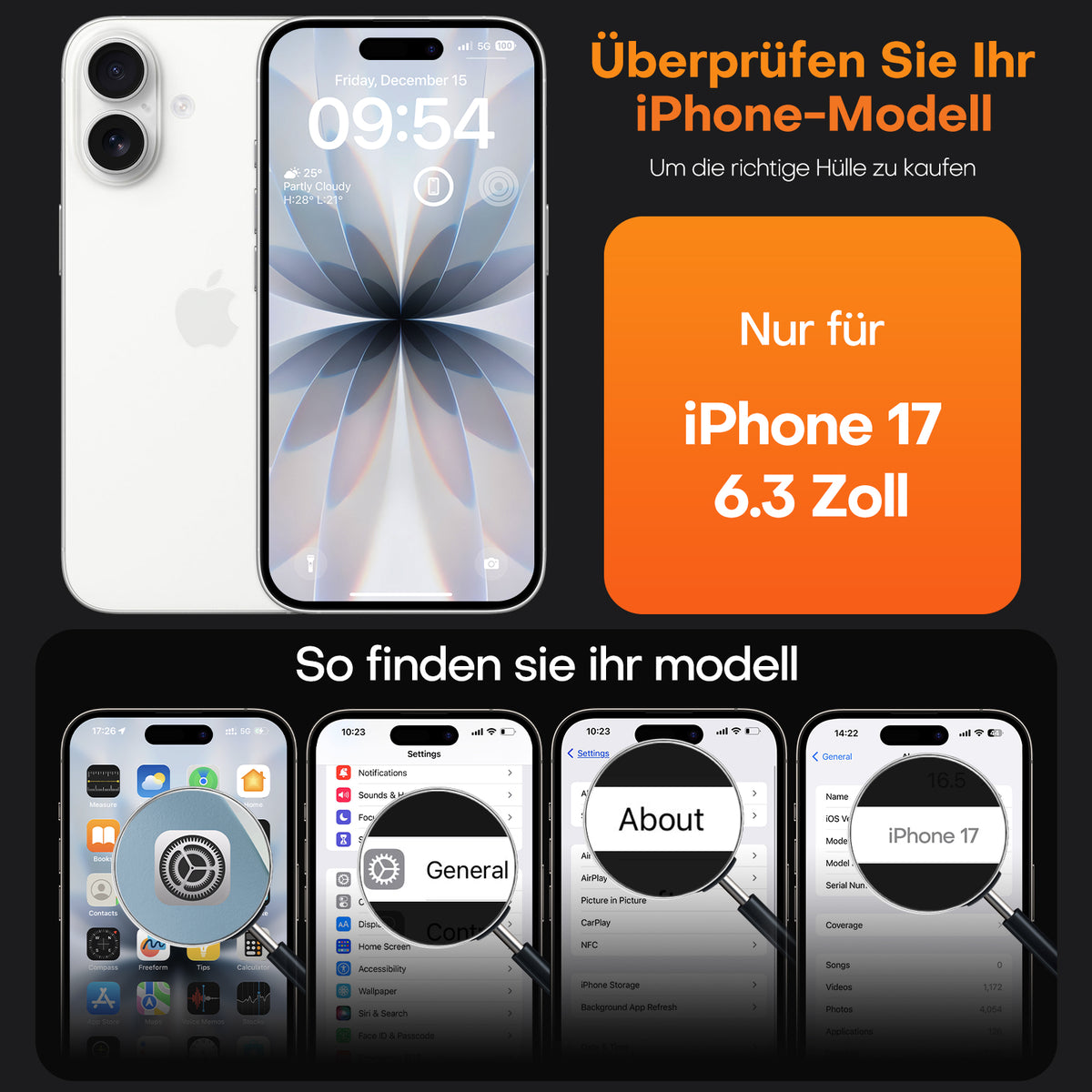 TAURI for iPhone 17 Case, Anti-Yellowing with Screen Protector, Military-Grade Protection Shockproof Slim Phone Case for iPhone 17, Orange