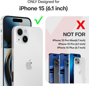 TAURI 5 in 1 for iPhone 15 Case, [Not-Yellowing] with 2X Screen Protectors + 2X Camera Lens Protectors, [Military Grade Drop Protection] Shockproof Slim Phone Case for iPhone 15, Black