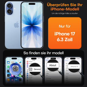 TAURI for iPhone 17 Case, Anti-Yellowing with Screen Protector, Military-Grade Protection Shockproof Slim Phone Case for iPhone 17, Star Blue