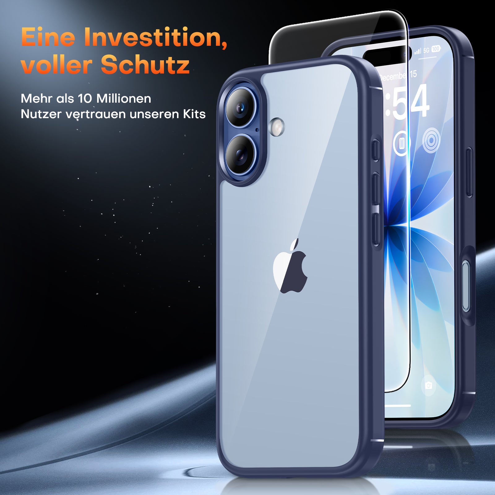 TAURI for iPhone 17 Case, Anti-Yellowing with Screen Protector, Military-Grade Protection Shockproof Slim Phone Case for iPhone 17, Blue