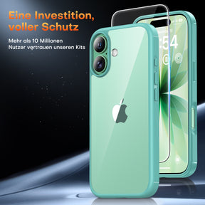 TAURI for iPhone 17 Case, Anti-Yellowing with Screen Protector, Military-Grade Protection Shockproof Slim Phone Case for iPhone 17, Green