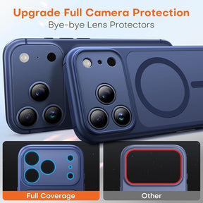 TAURI for iPhone 17 Pro Case, Compatible with MagSafe, (Full Camera Protection) Camera Control Cover Solid-Color Matte Magnetic Phone Case for 17 Pro 6.3", Blue