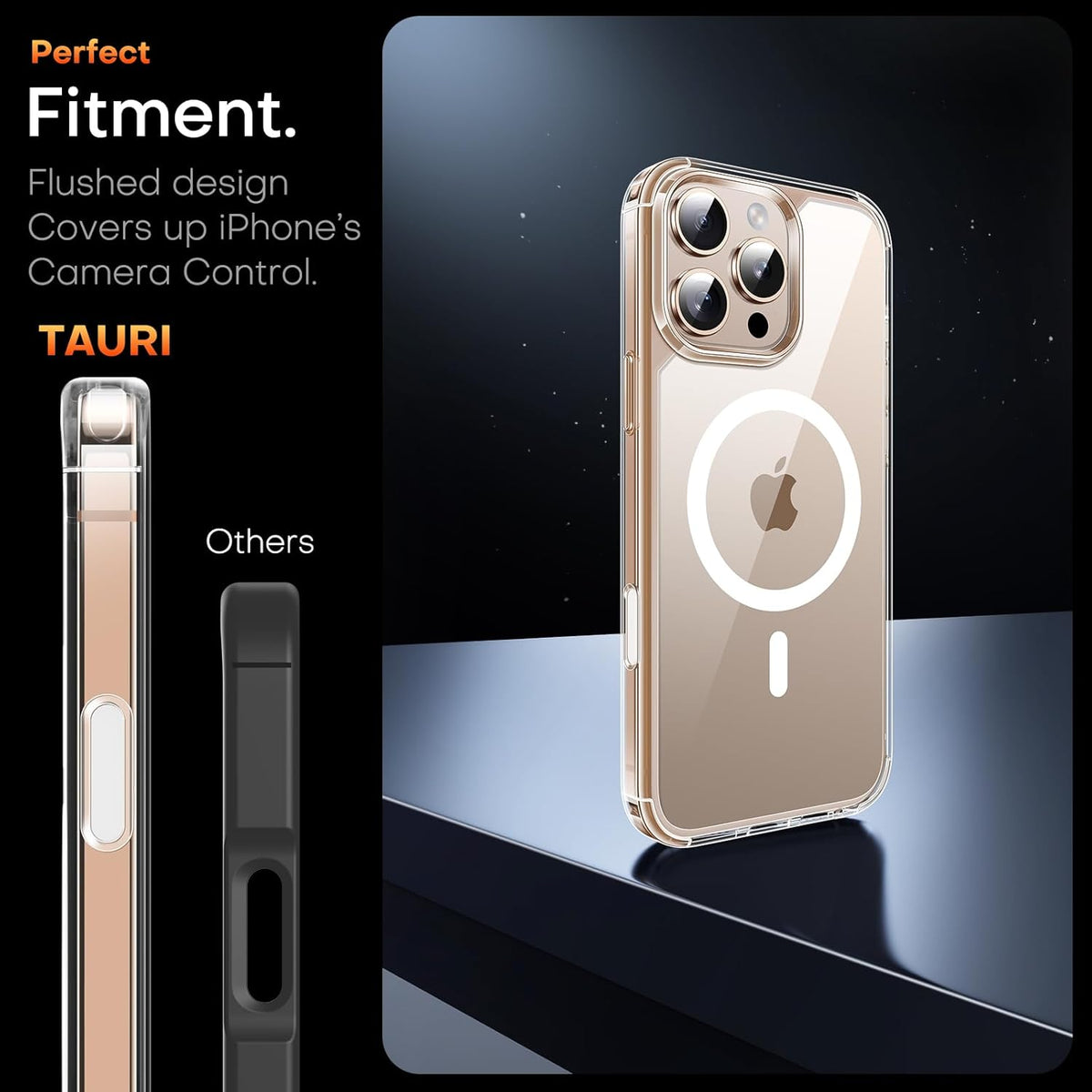 TAURI for iPhone 16 Pro Max Case with Camera Control Button, Compatible with MagSafe [Anti-Yellowing], Military-Grade Protection, Slim Shockproof Magnetic Case for iPhone 16 Pro Max 6.9", Clear