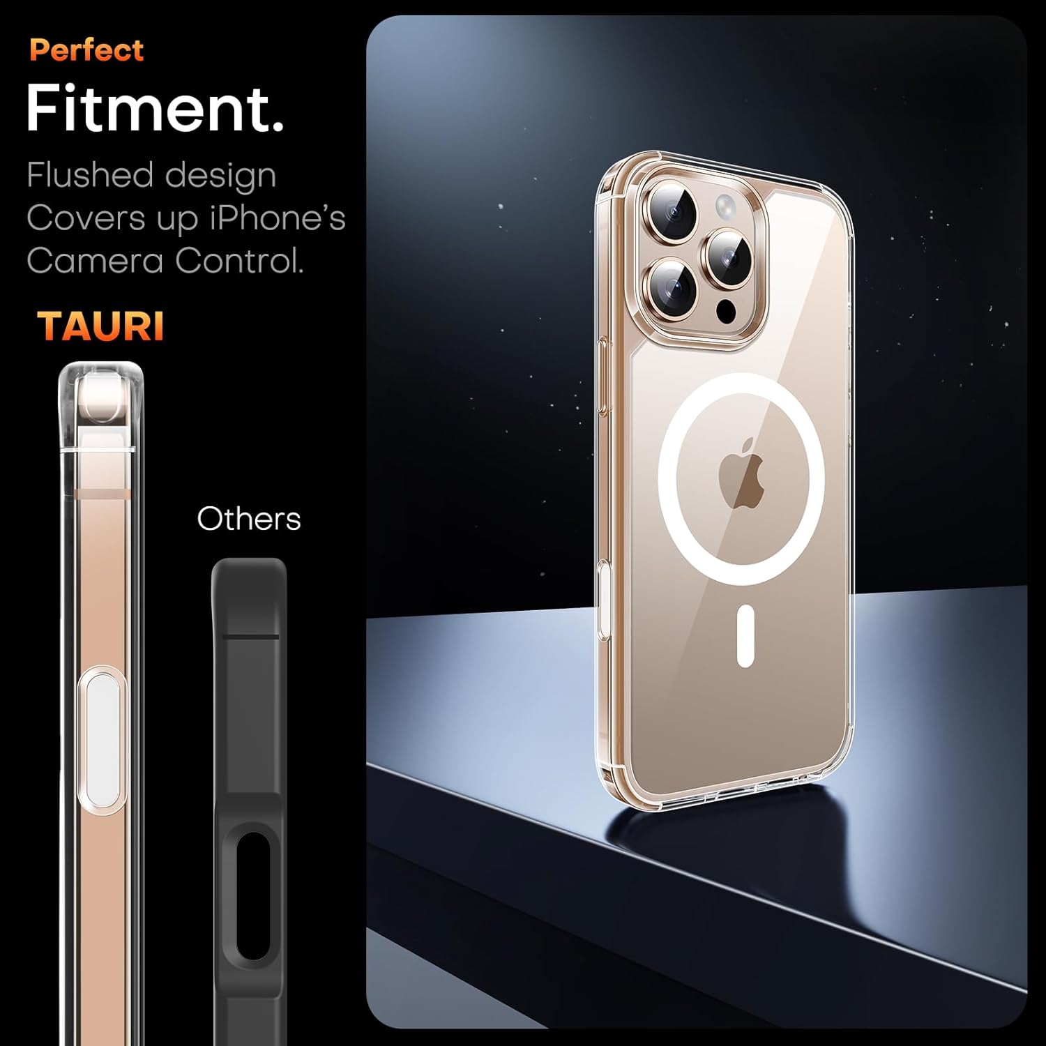 TAURI for iPhone 16 Pro Max Case with Camera Control Button, Compatible with MagSafe [Anti-Yellowing], Military-Grade Protection, Slim Shockproof Magnetic Case for iPhone 16 Pro Max 6.9", Clear