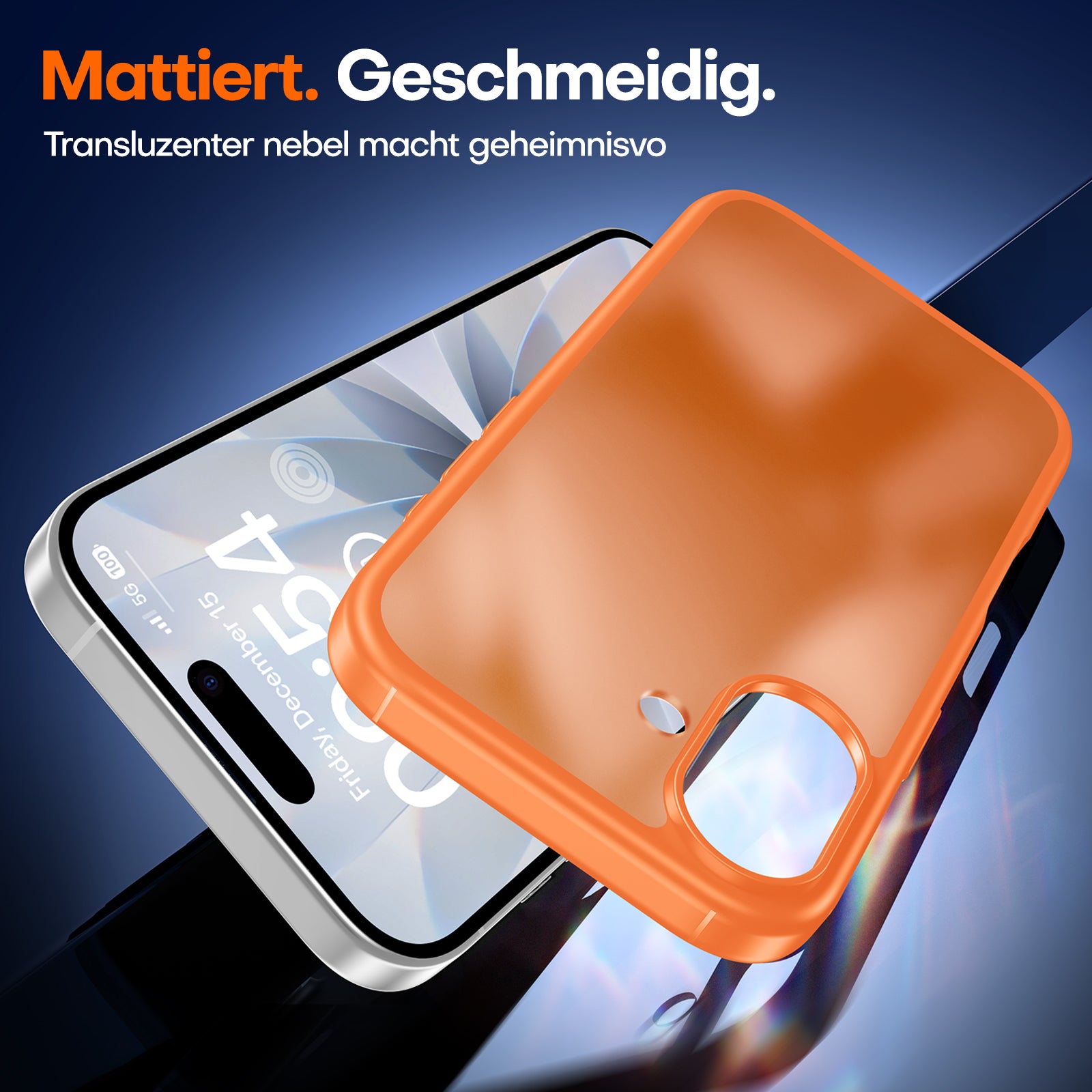 TAURI for iPhone 17 Case, Anti-Yellowing with Screen Protector, Translucent Matte Military-Grade Protection Shockproof Slim Phone Case for iPhone 17, Matte Orange