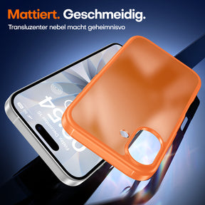 TAURI for iPhone 17 Case, Anti-Yellowing with Screen Protector, Translucent Matte Military-Grade Protection Shockproof Slim Phone Case for iPhone 17, Matte Orange
